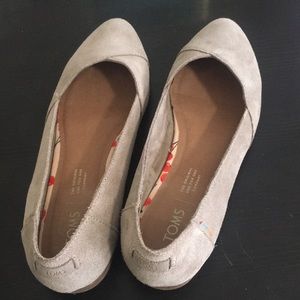 TOMS Julie grey suede flats